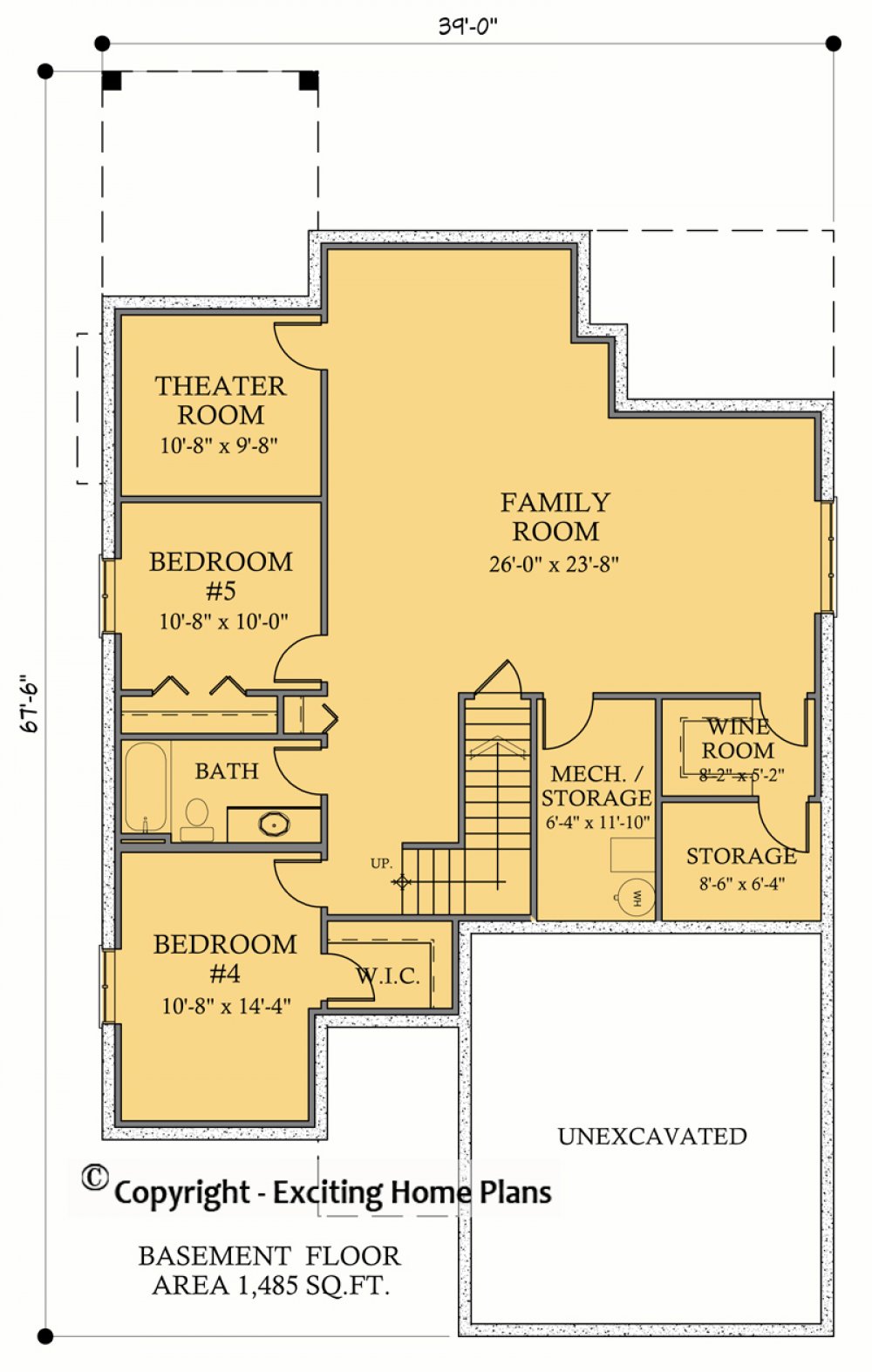 House Plan E1069-10 Lower Floor Plan