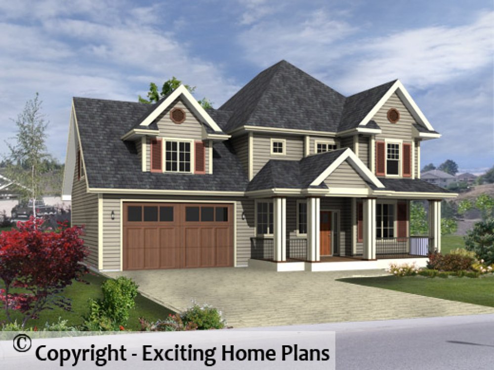House Plan E1281-10 Exterior 3D View