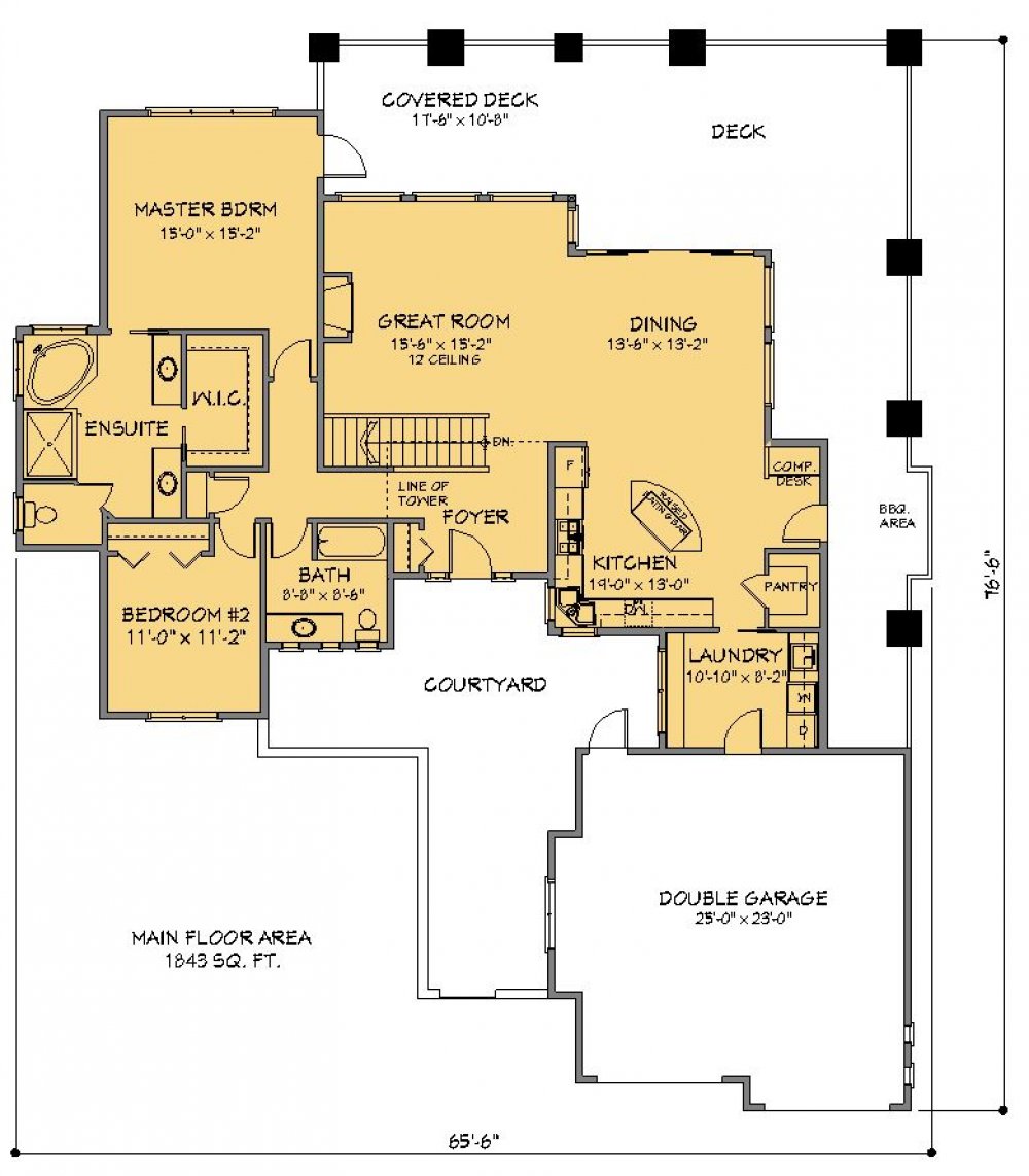 House Plan E1252-10  Main Floor Plan