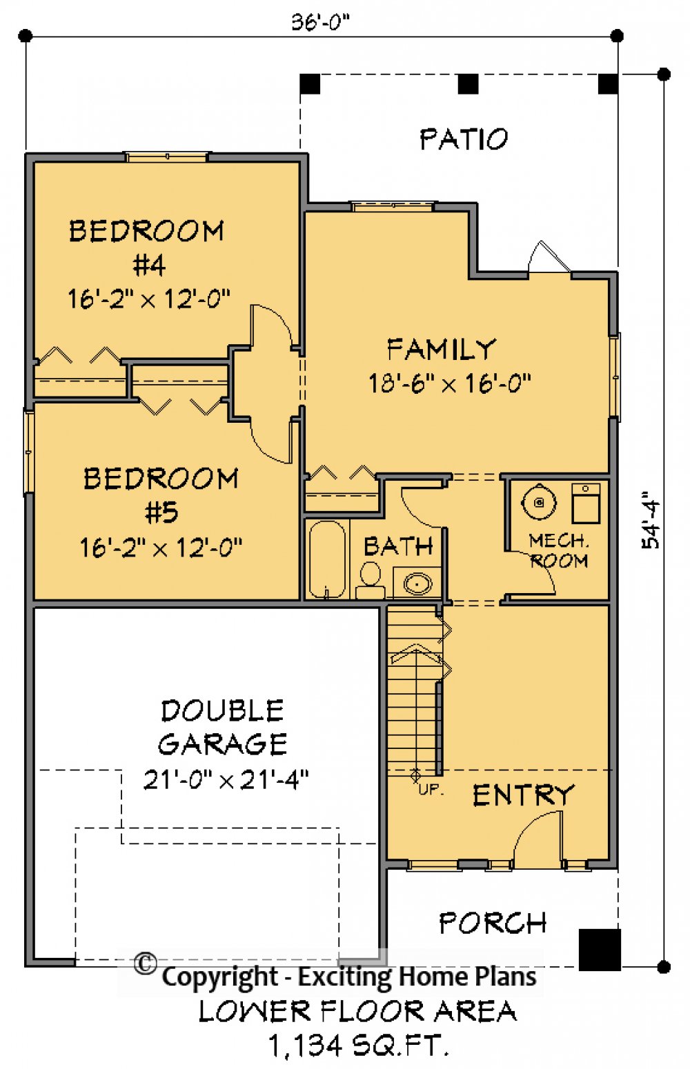 House Plan E1343-10 Lower Floor Plan