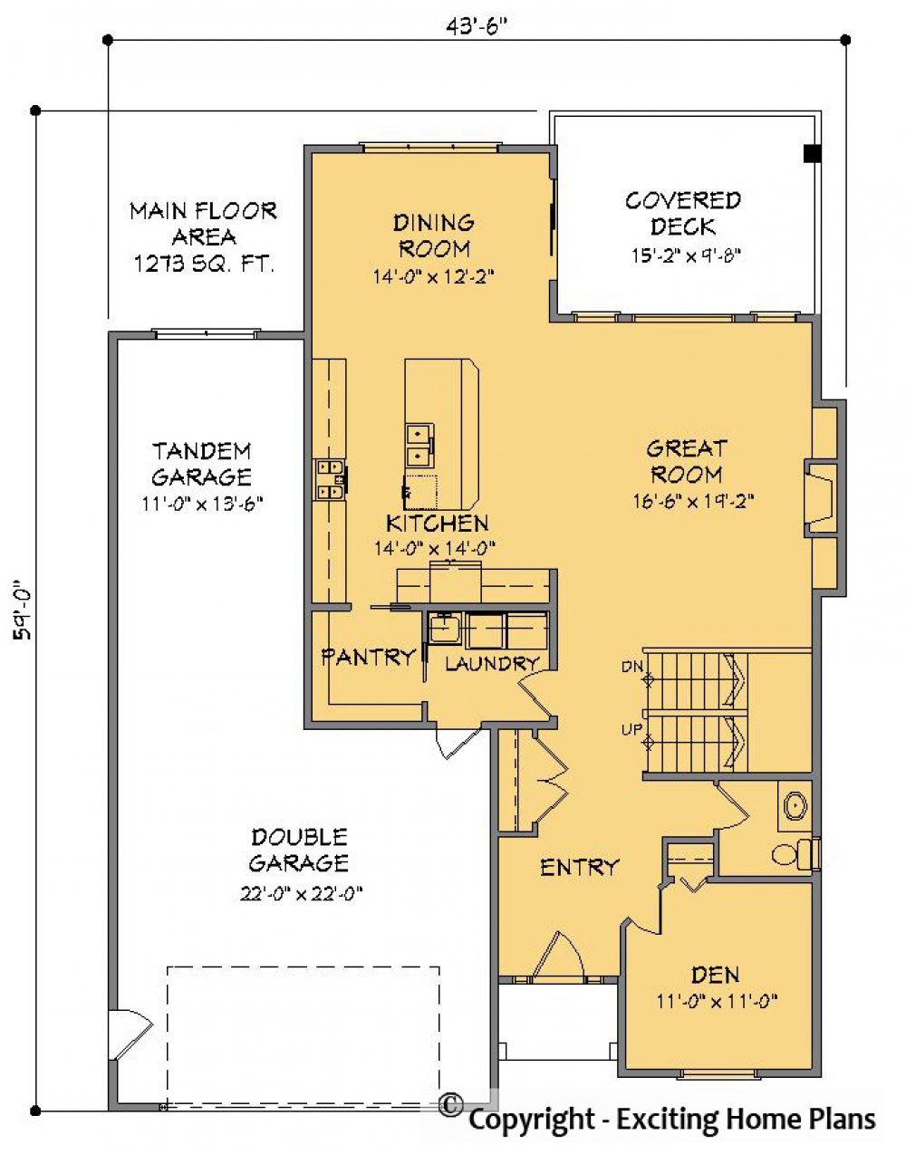 House Plan E1373-10 Main Floor Plan