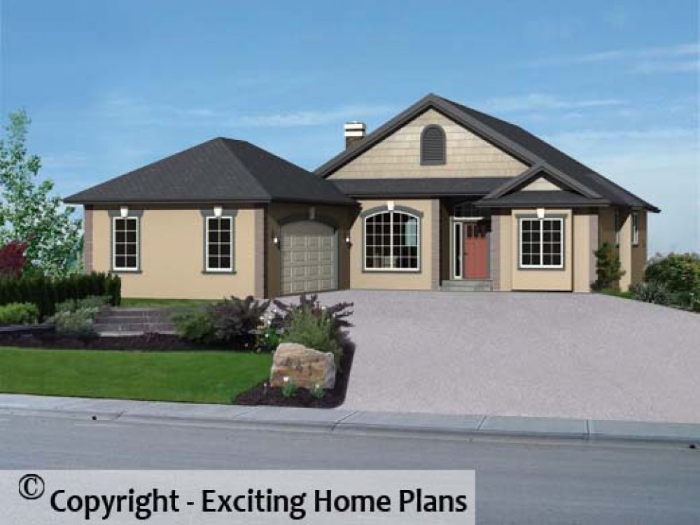 House Plan E1238-10 Exterior 3D View