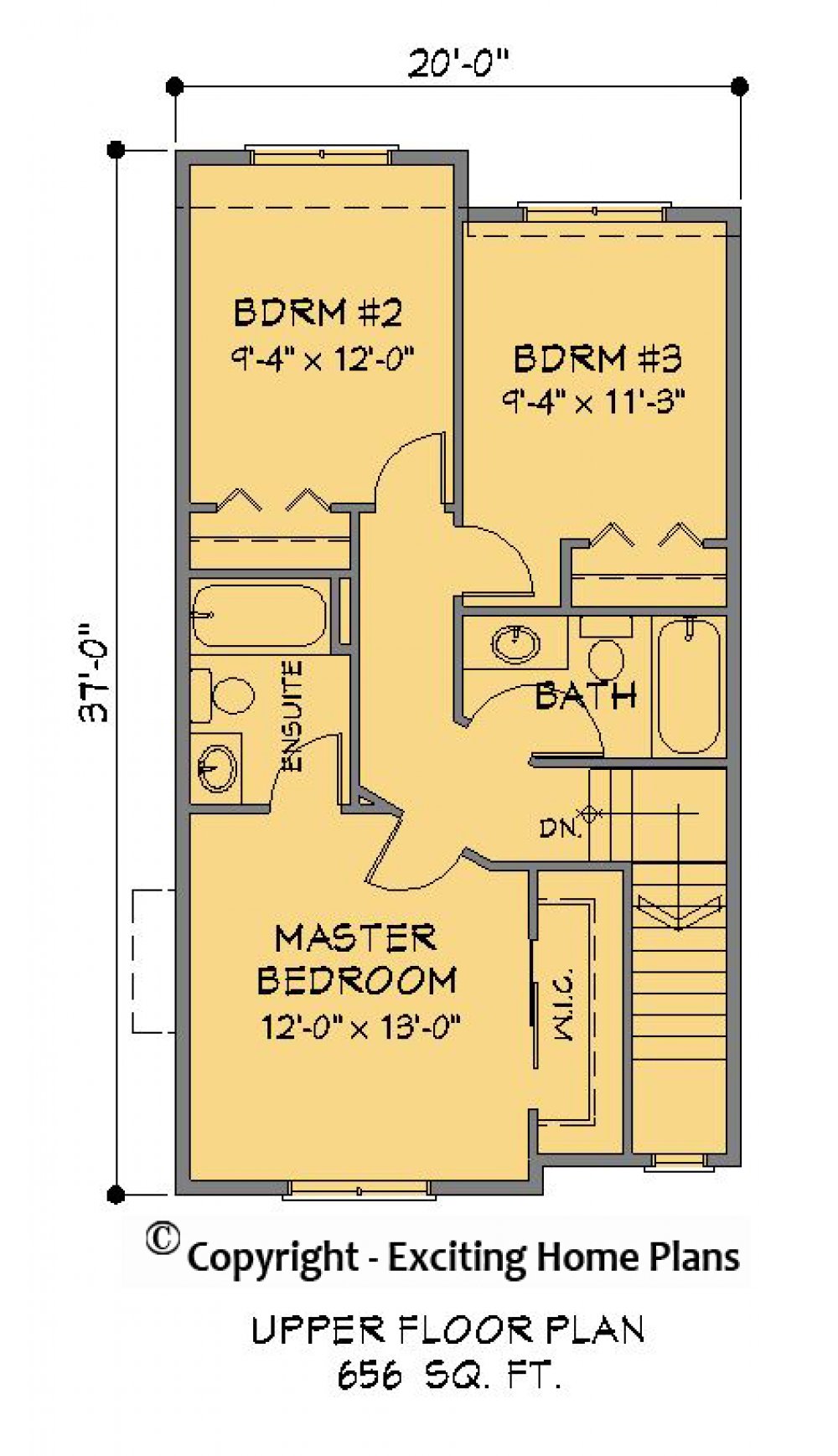 House Plan E1269-10 Upper Floor Plan