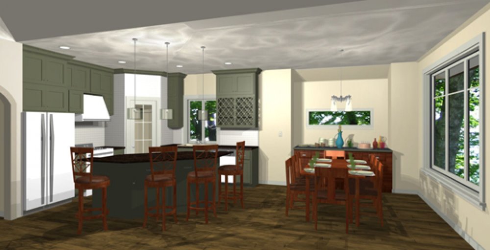 House Plan E1140-10 Interior Kitchen 3D Area