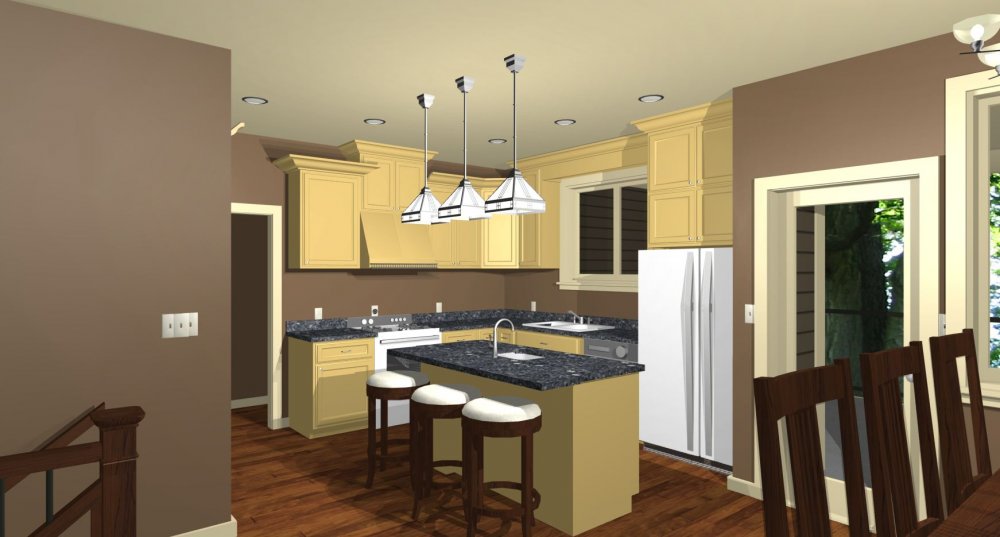 House Plan E1535-10 Interior Kitchen 3D Area