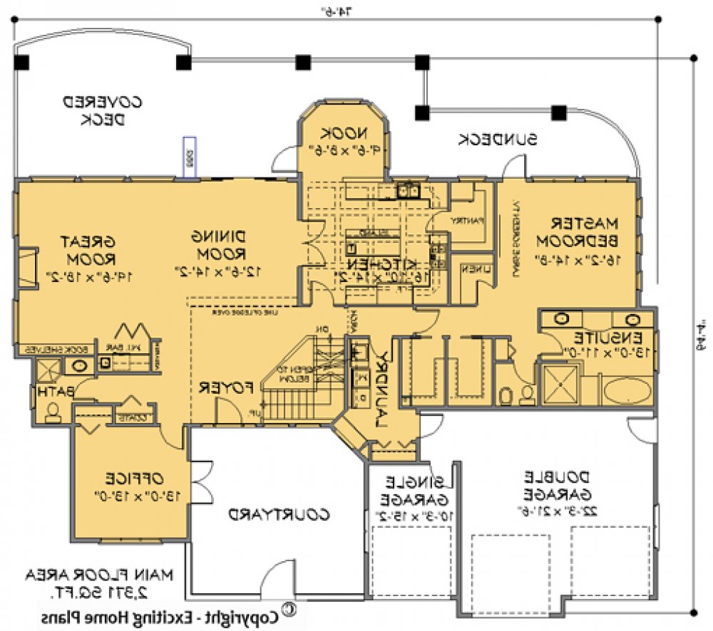 House Plan E1172-10 Main Floor Plan REVERSE