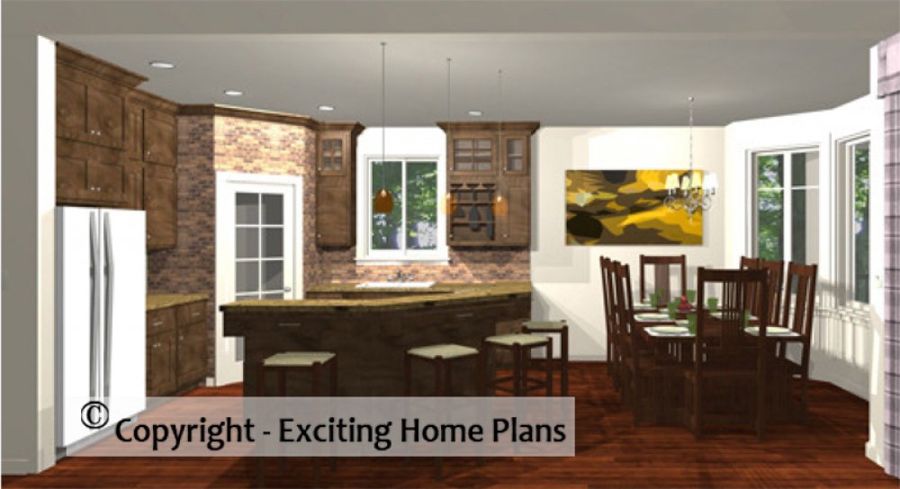 House Plan E1063-10 Interior Kitchen 3D Area