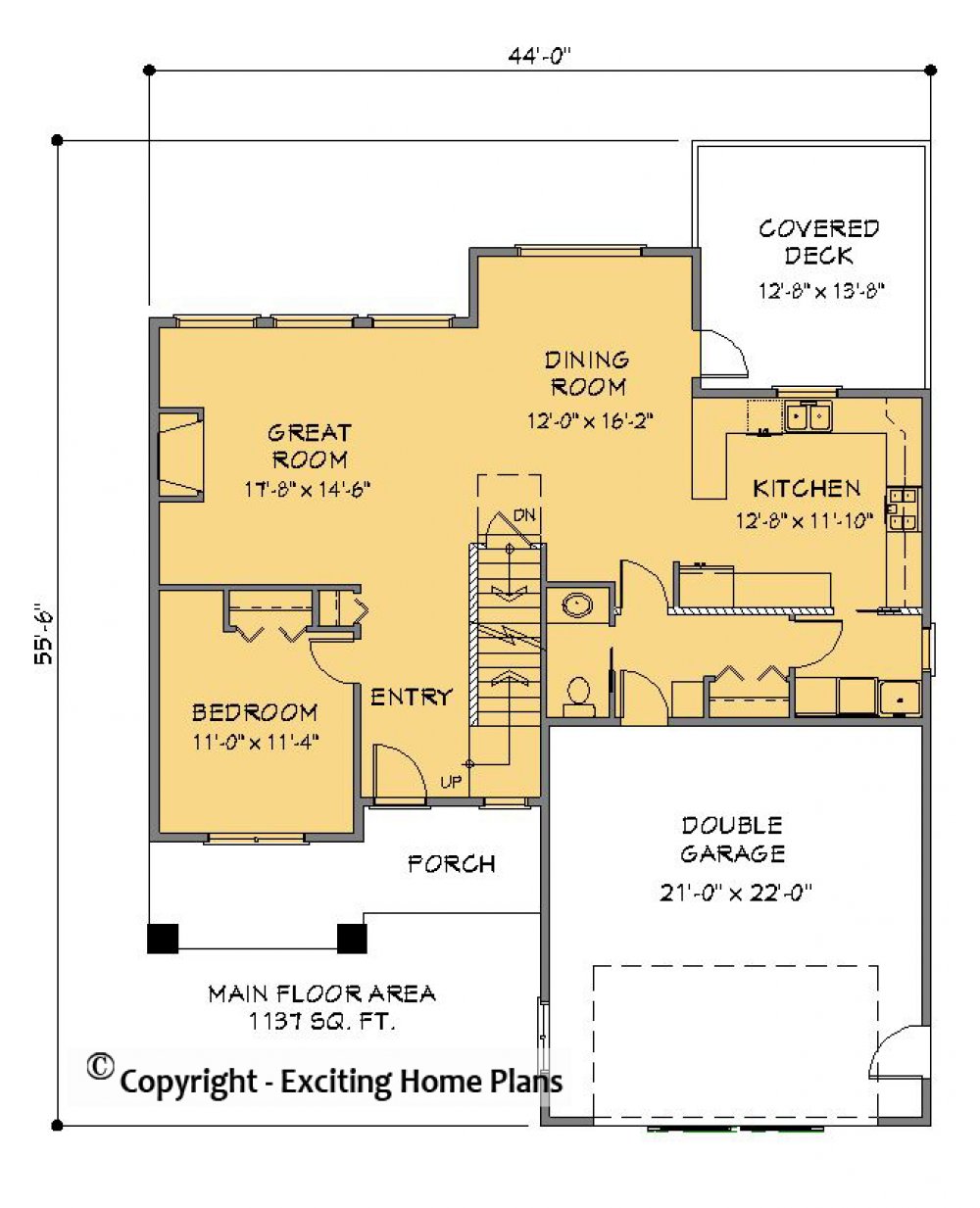 House Plan E1276-10 Main Floor Plan
