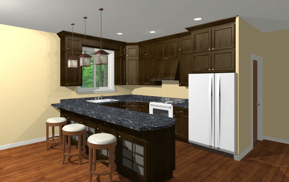 House Plan E1369-10 Interior Kitchen 3D Area