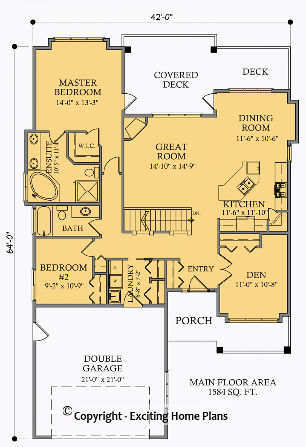 House Plan E1004-10M  Main Floor Plan