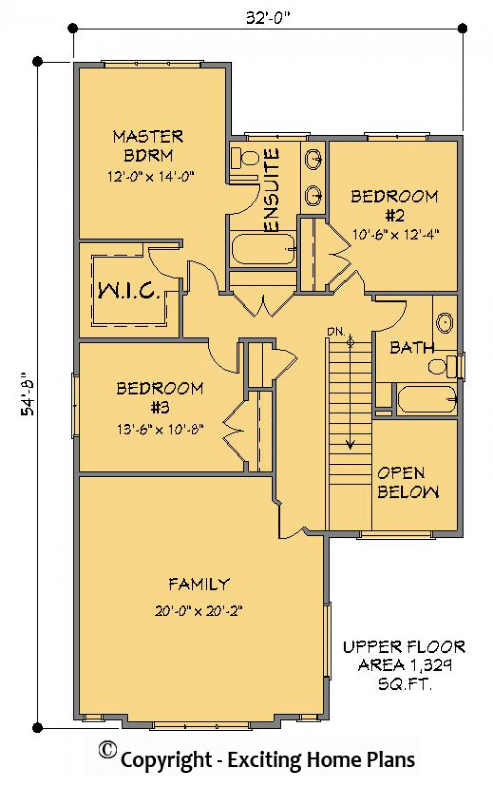House Plan 1574-10  Upper Floor Plan