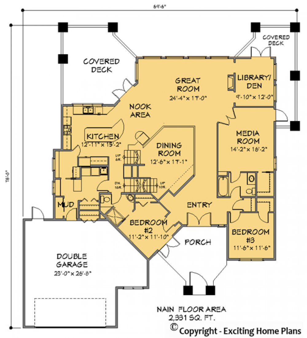 House Plan E1109-10 Main Floor Plan