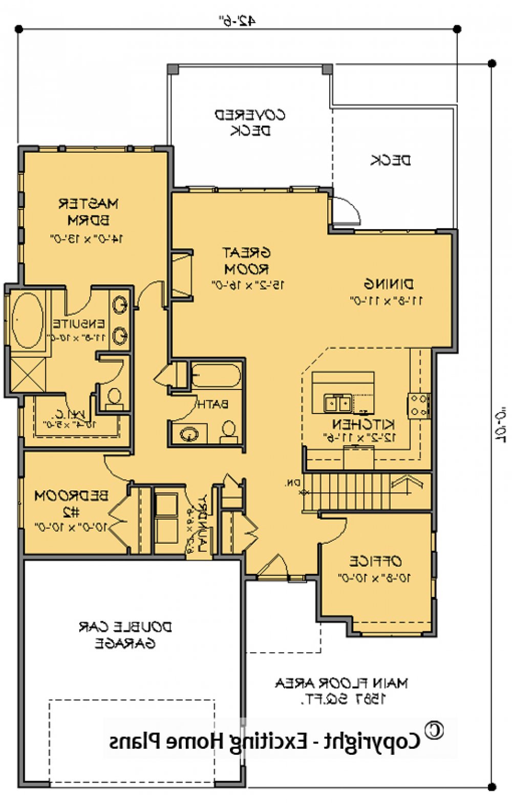 House Plan E1731-50 Main Floor Plan REVERSE