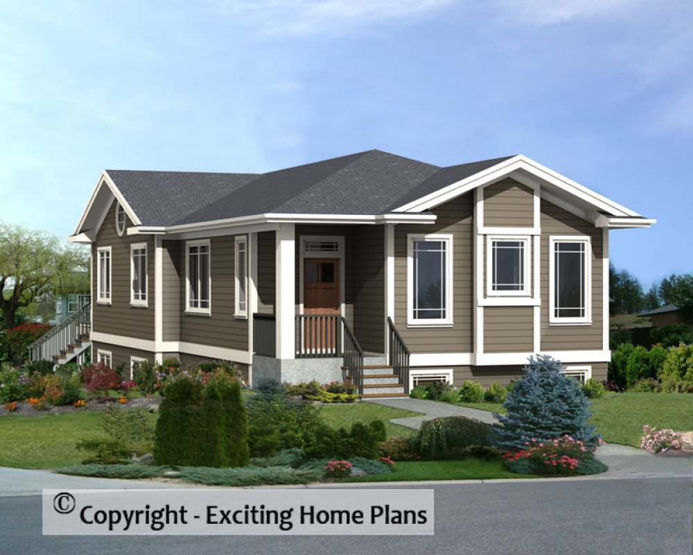 House Plan E1565-10 Front 3D View