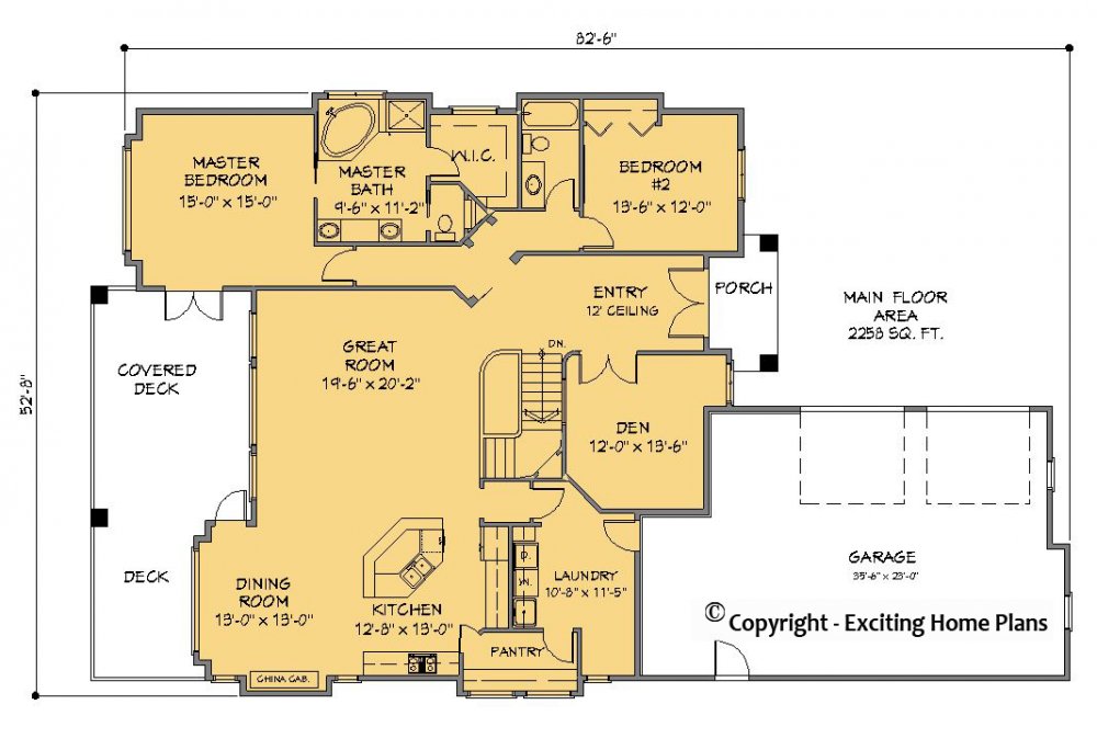 House Plan E1259-10 Main Floor Plan