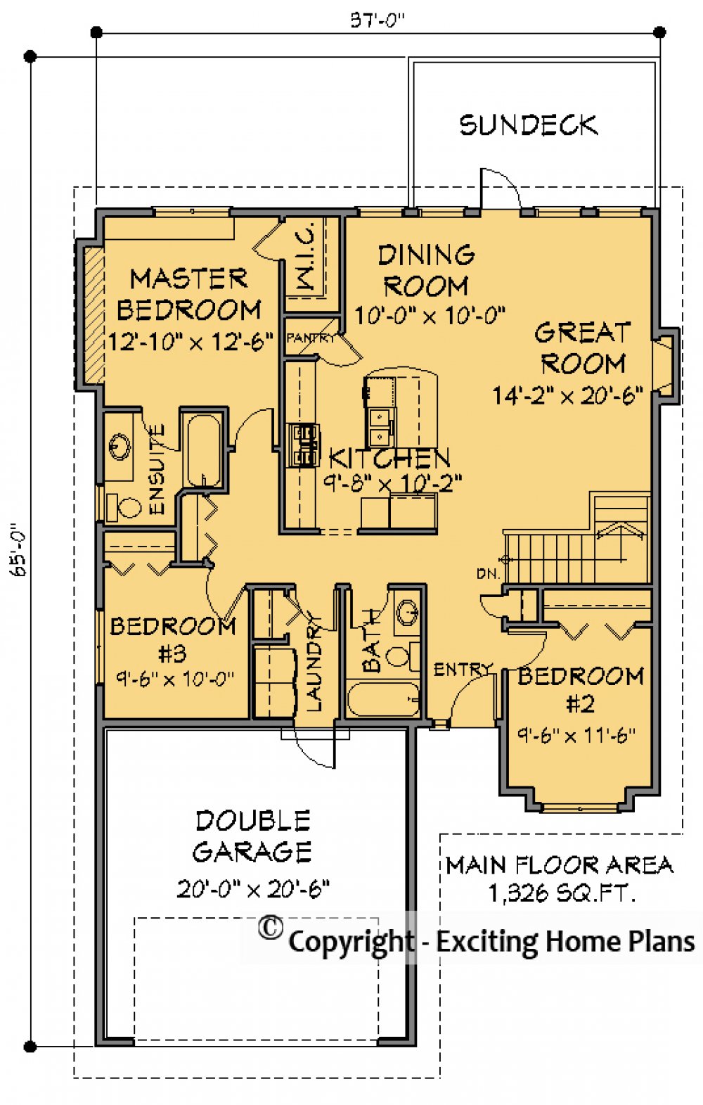 House Plan E1596-10 Main Floor Plan