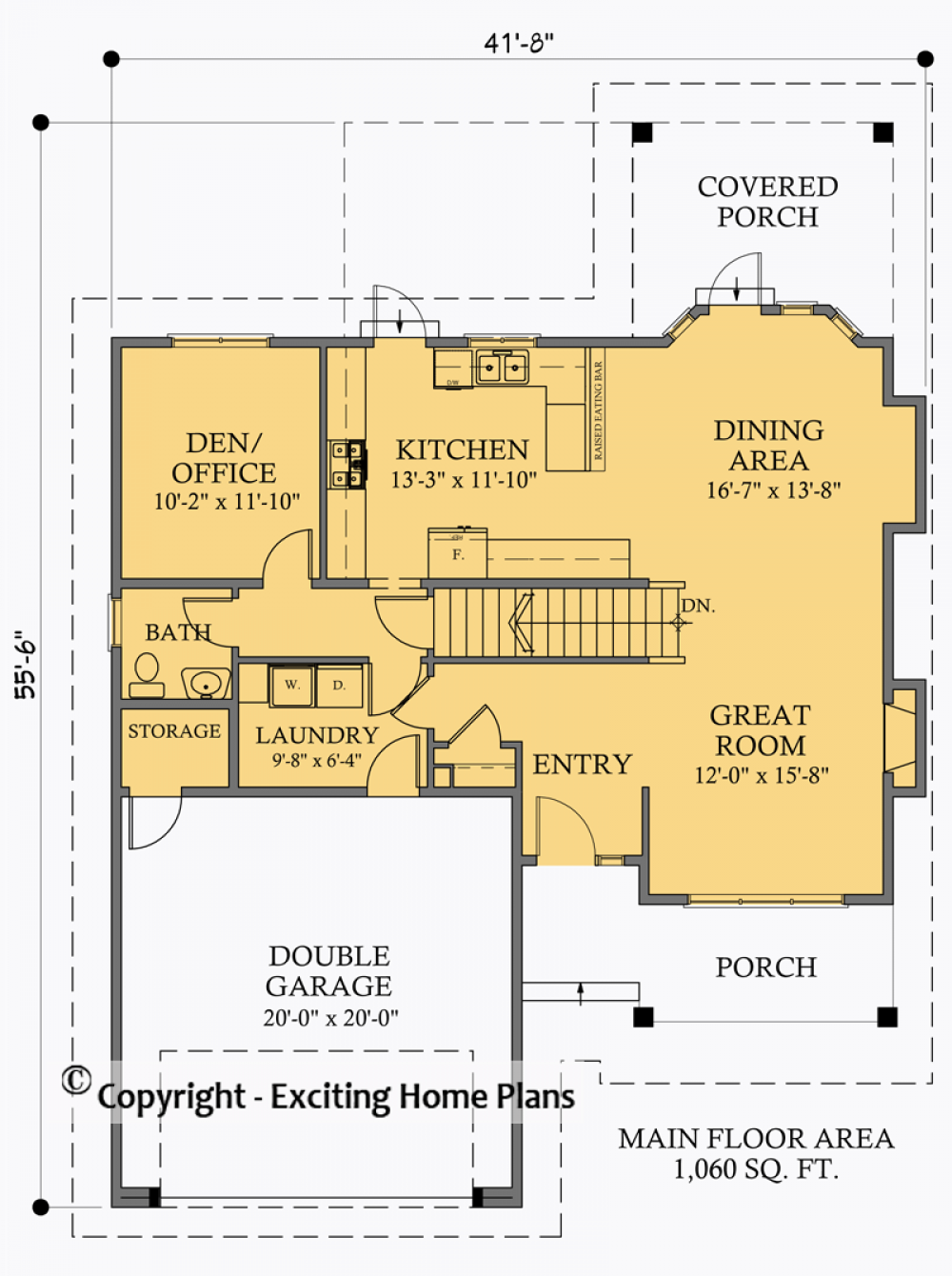 House Plan E1032-10  Main Floor Plan