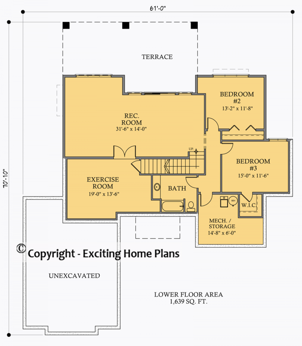 House Plan E1056-10 Lower Floor Plan