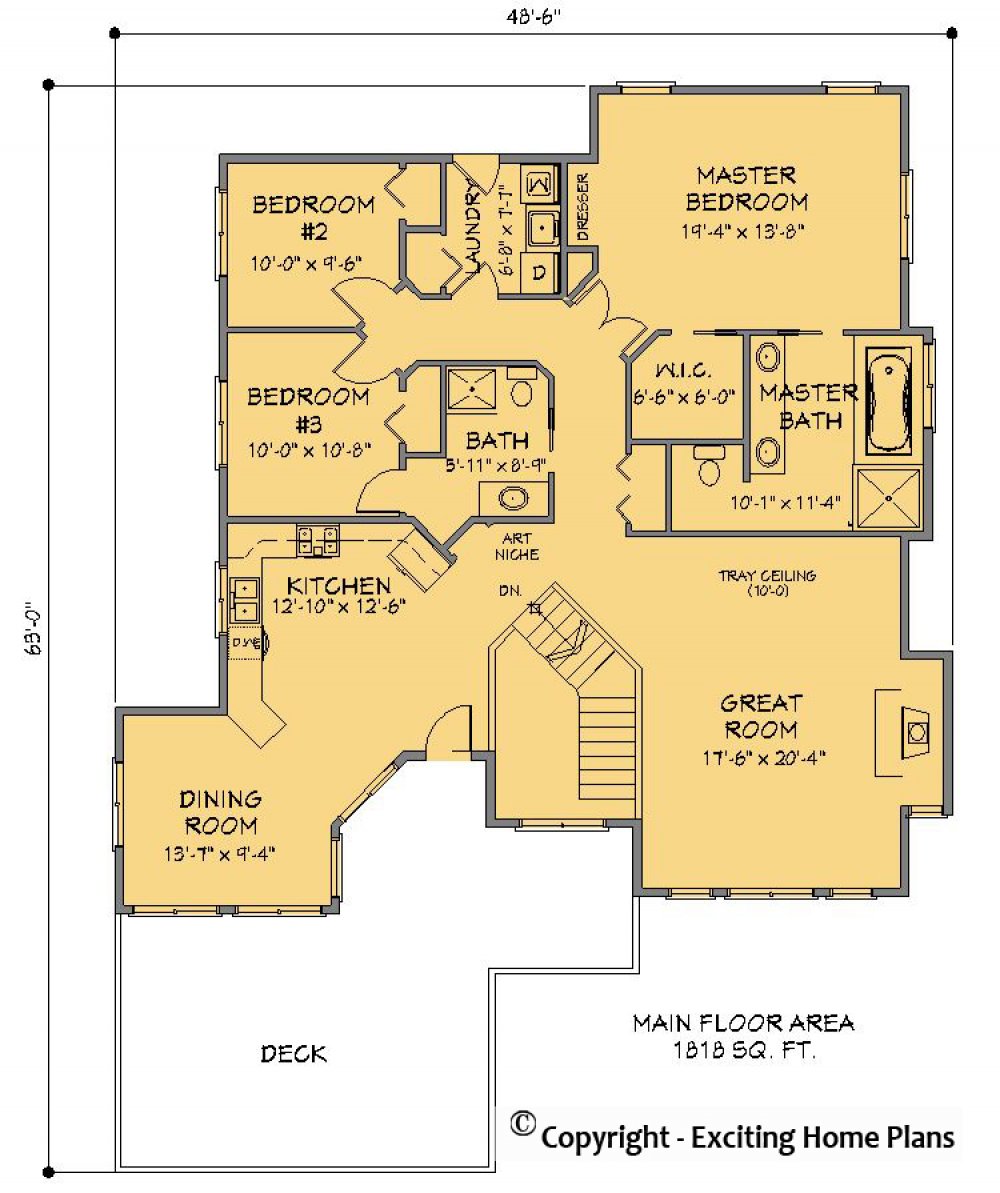 House Plan E1270-10 Main Floor Plan
