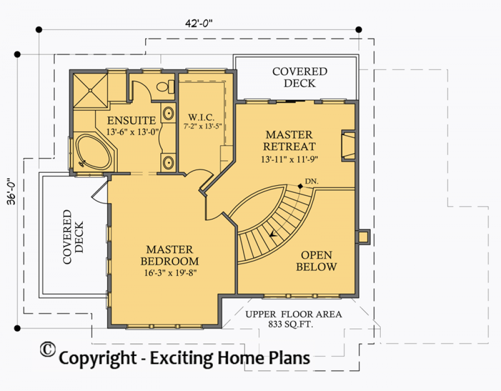 House Plan E1012-10 Upper Floor Plan