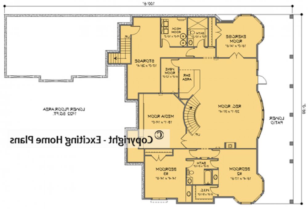 House Plan E1703-10 Lower Floor Plan REVERSE