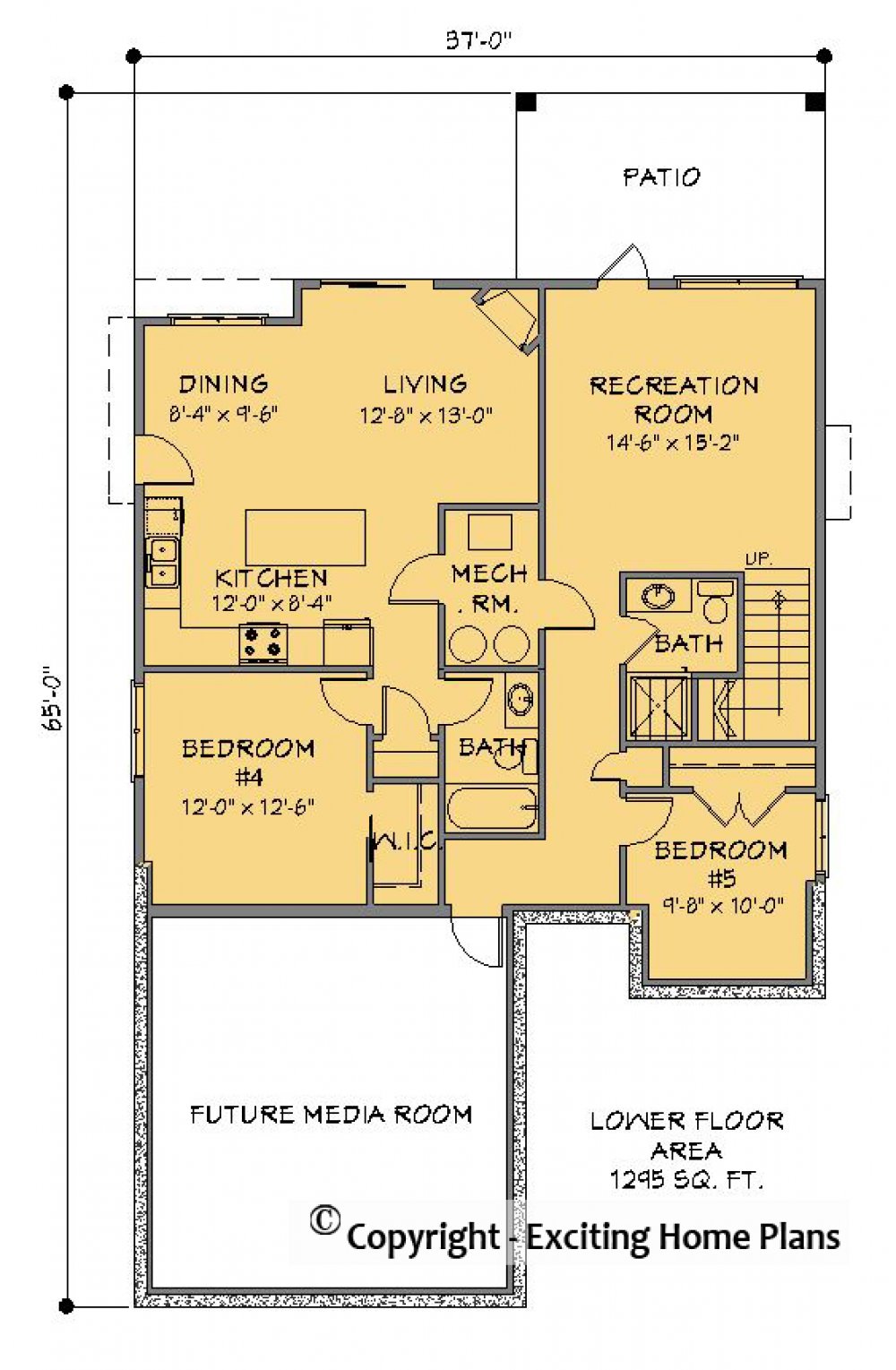 House Plan E1341-10 Lower Floor Plan