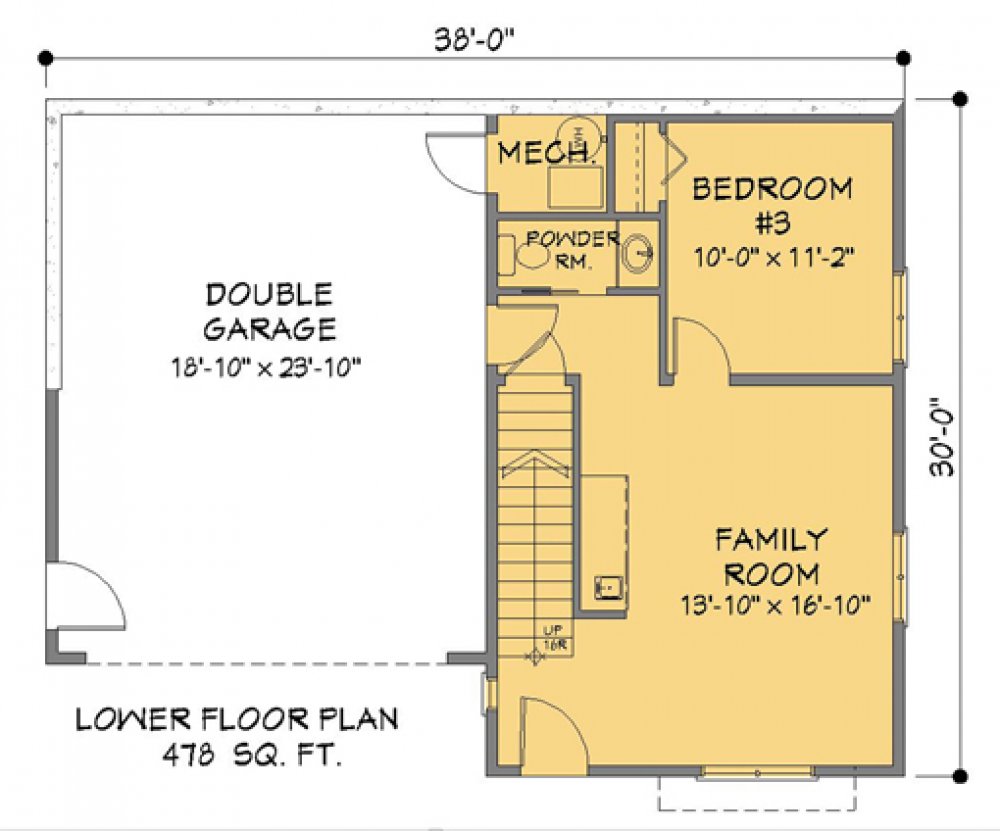 House Plan E1162-10 - Graham I - Grade Level Floor Plan