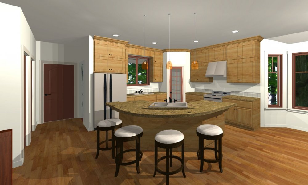 House Plan E1328-10 Interior Kitchen 3D Area