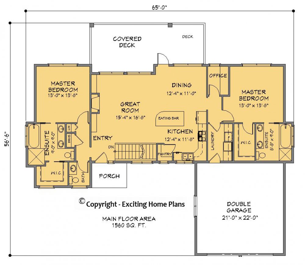 House Plan E1391-10  Main Floor Plan