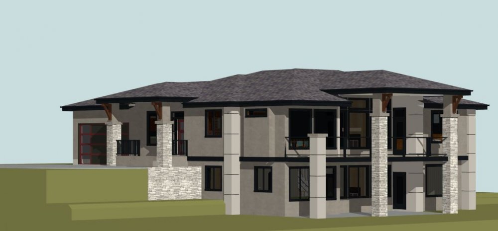House Plan E1195-50M Exterior 3D View