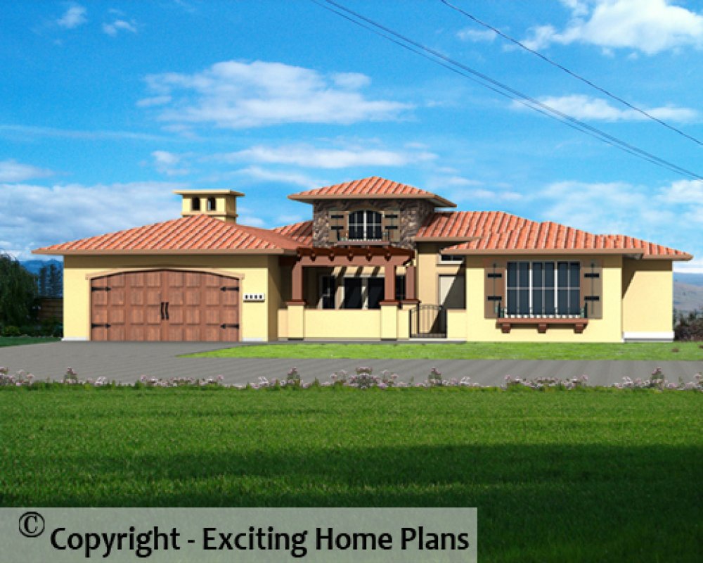 House Plan E1408-10 Front 3D View