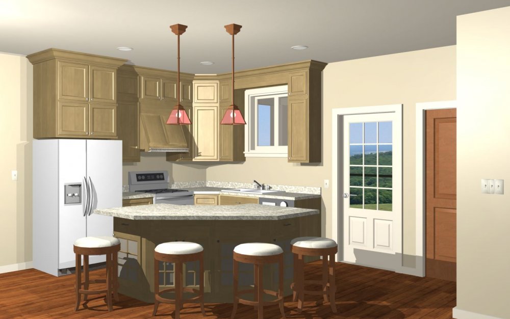 House Plan E1399-10 Interior Kitchen 3D Area