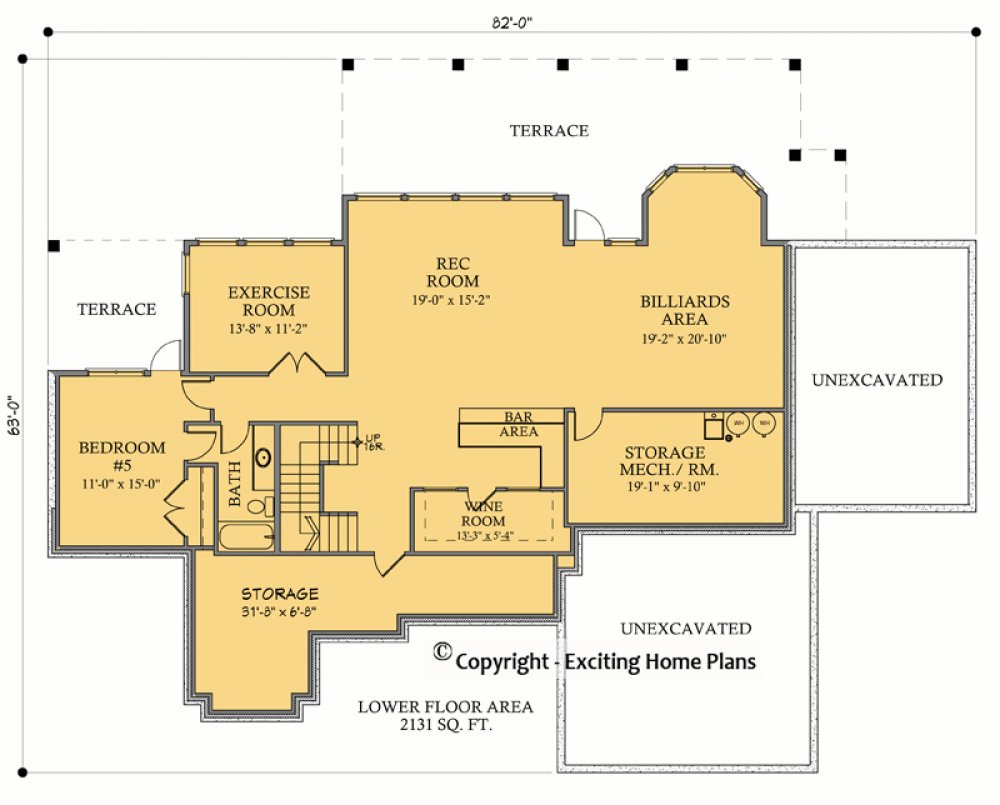 House Plan E1073-11 Lower Floor Plan