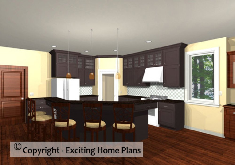 House Plan E1057-10 Interior Kitchen 3D Area