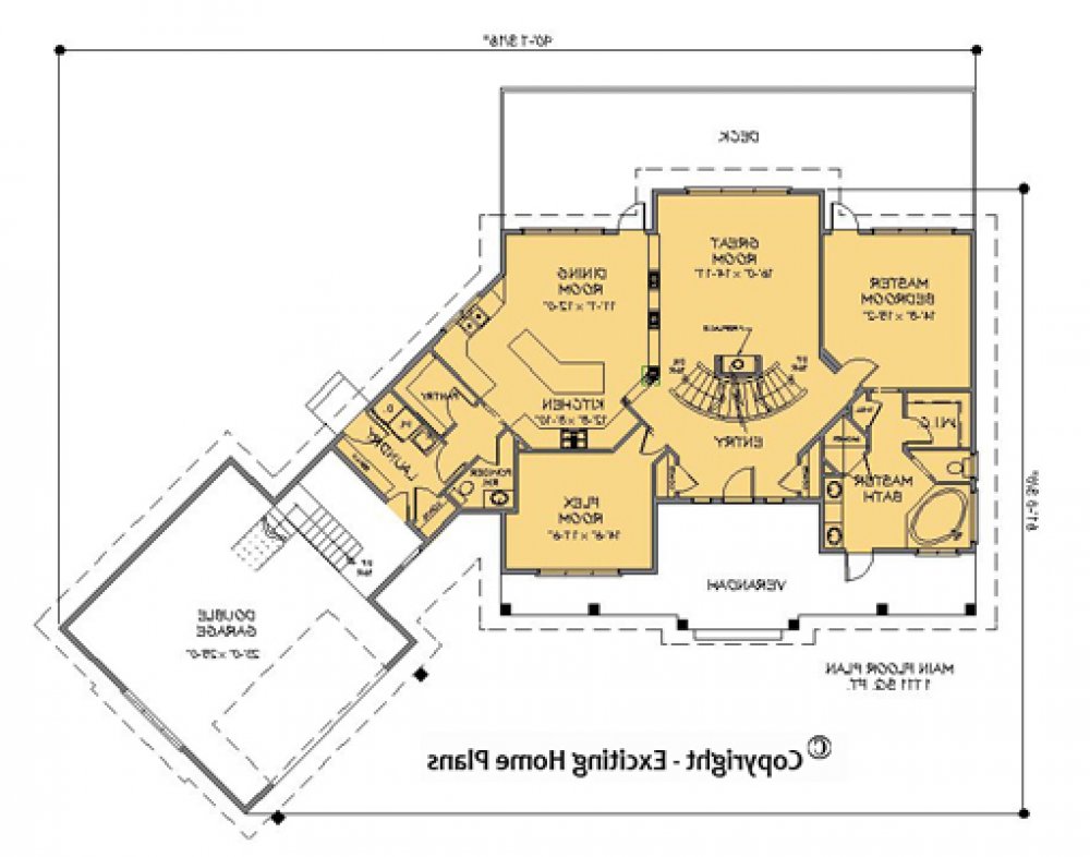 House Plan E1087-10 Main Floor Plan REVERSE