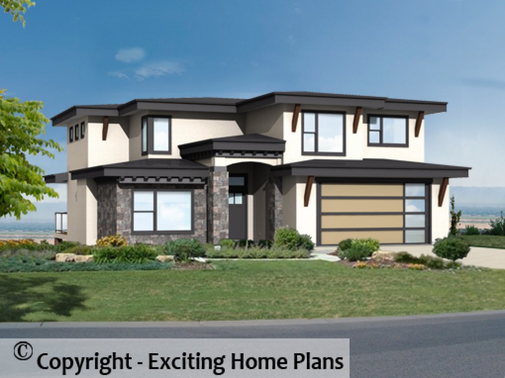House Plan E1744-10 – Front Exterior 3D View