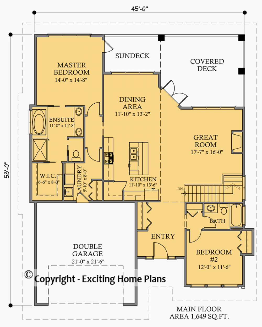 House Plan E1049-10 Main Floor Plan