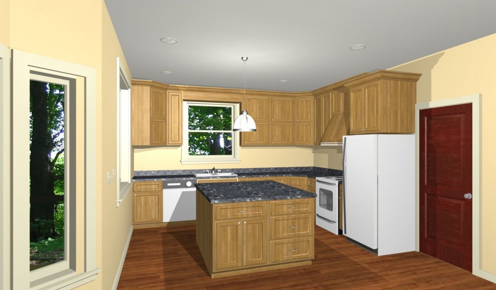 House Plan E1551-10 Interior Kitchen 3D Area