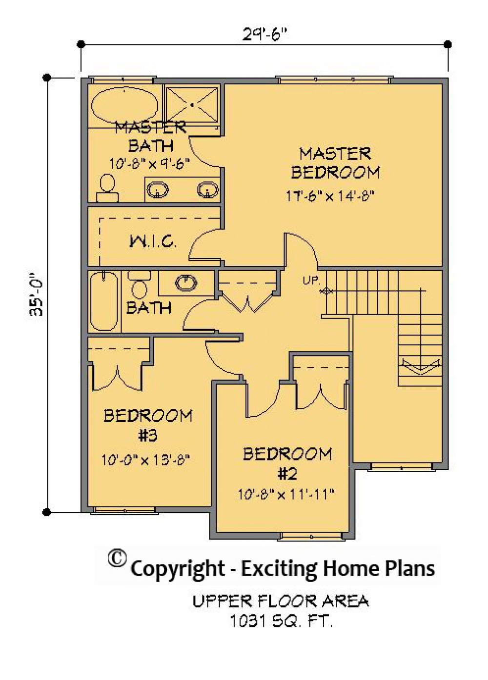 House Plan E1212-10  Upper Floor Plan