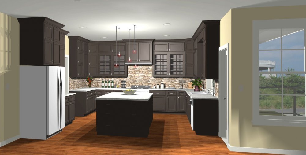 House Plan E1500-10  Interior Kitchen 3D Area