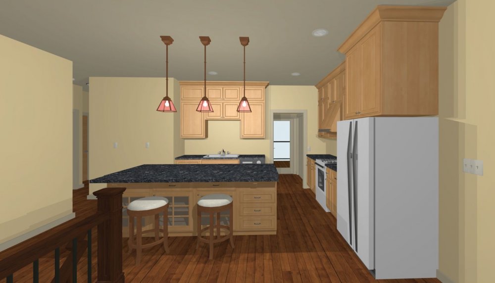 House Plan E1343-10 Interior Kitchen 3D Area