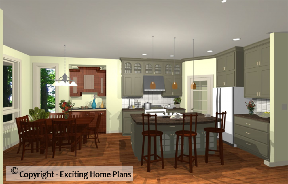 House Plan E1100-10M Interior Kitchen Area