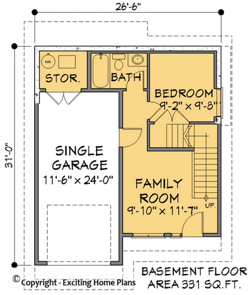 House Plan E1157-10 Lower Floor Plan