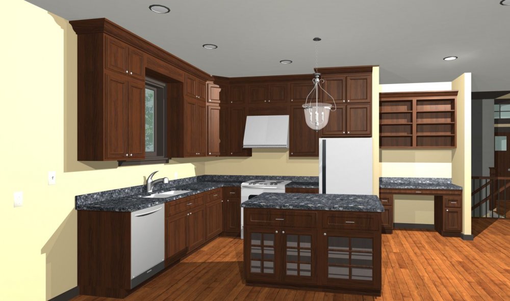 House Plan E1316-10 Interior Kitchen 3D Area