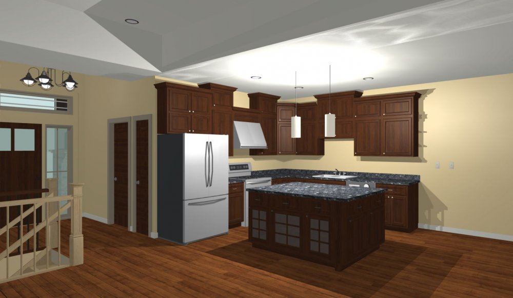 House Plan E1317-10 Interior Kitchen 3D Area