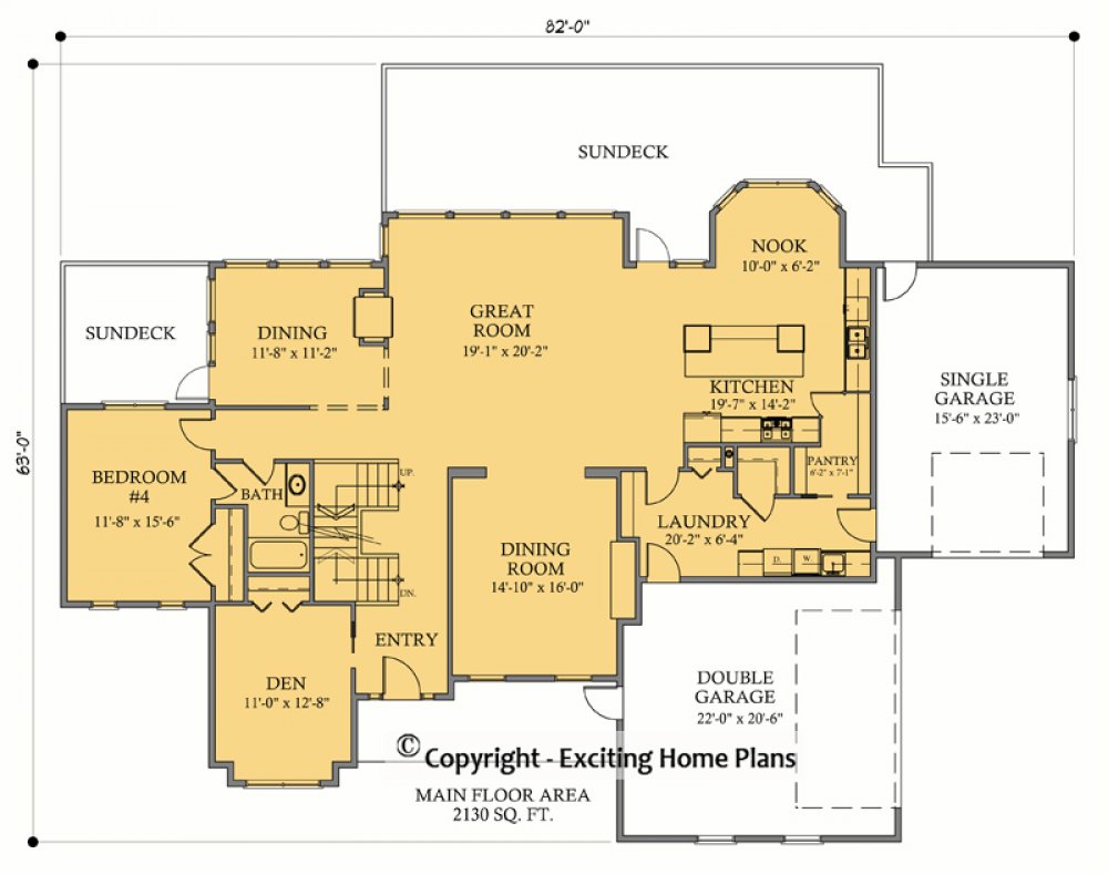House Plan E1073-10 Main Floor Plan