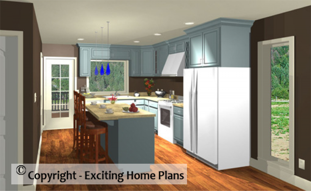 House Plan E1042-10 Interior Kitchen 3D Area