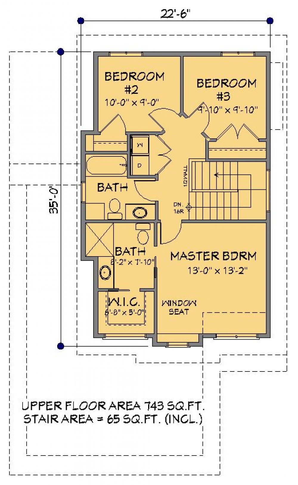House Plan E1737-10  Upper Floor Plan