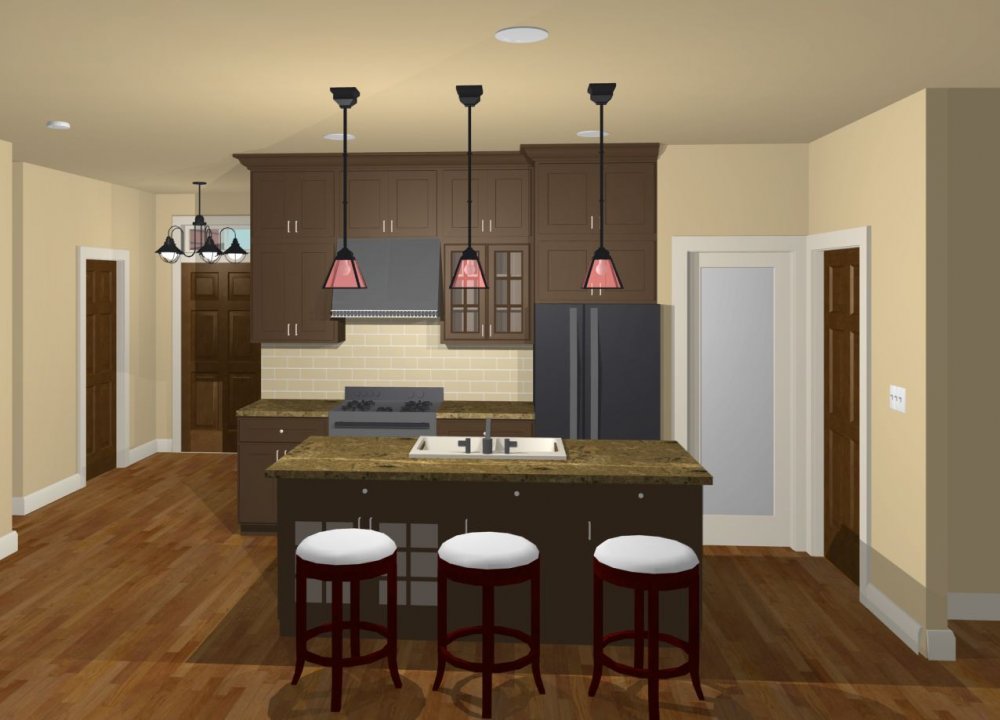 House Plan E1215-10 Interior Kitchen 3D Area