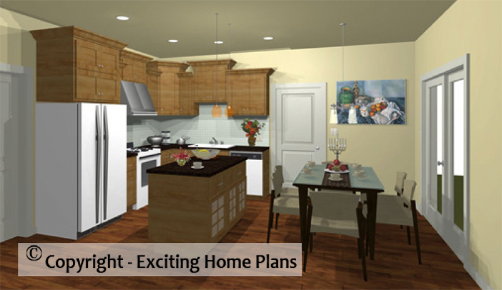 House Plan E1009-10 Interior Kitchen 3D Area